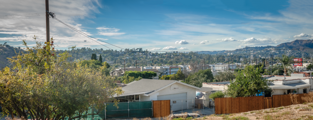 Glassell Park, Los Angeles multi residential building lot for sale.  Realtor commission available. 90065 tear-down multi-residential building lot, with 180 degree views.